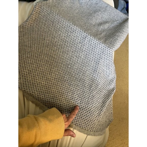 Shipley&Halmos Cashmere Short Sleeve Dress Womens Sz S Gray With Navy Blue Print - Picture 11 of 12